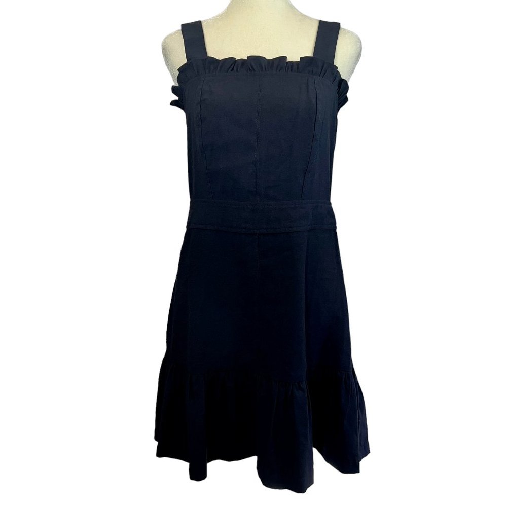 Like New AQUA Bloomingdale's Navy Blue Ruffle Mini Dress Size Small